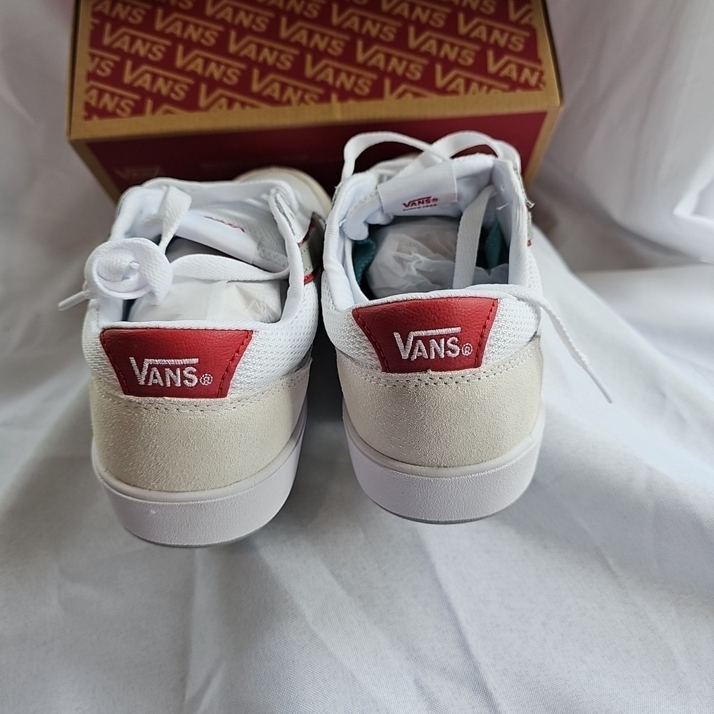 VANS Lowland CC Unisex US W10/ M8.5 TENNIS SHOE VN000BWBWRQ white/red/grey - Picture 10 of 10